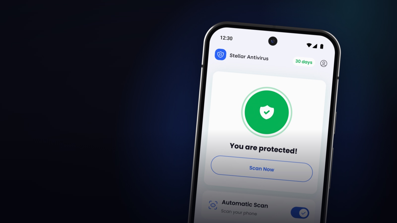 A Stellar Phone running a security scan