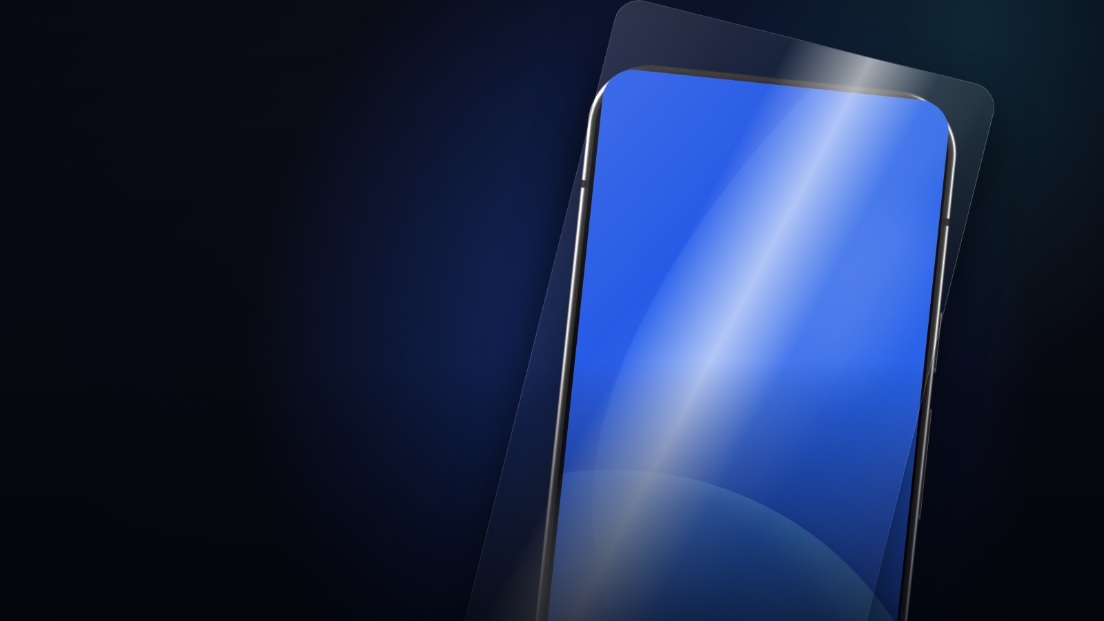 A Stellar Phone screen catching a hard specular band, the way anti-spy glass does