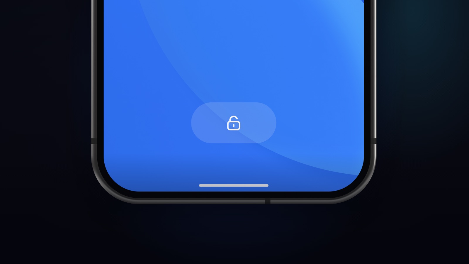 The lock affordance on the StellarOS lock screen, close up